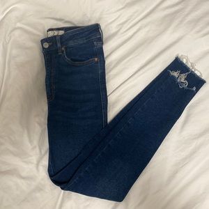 Free People High Rise Raw Hem Skinny Jean